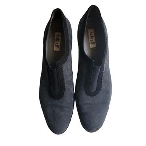 Roberto Botticelli Slate Grey/Black Suede Wedge Rubber Sole Size 40